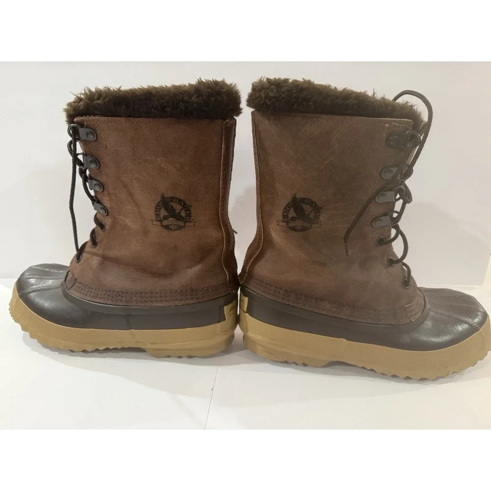 Vintage Eddie Bauer by SOREL Duck Boots Brown Suede Wool Lined Made Canada 6